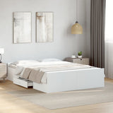 Bed Frame with Drawers without Mattress White 140x190 cm 3280307