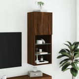 TV Cabinet with LED Lights Brown Oak 40.5x30x102 cm 837063