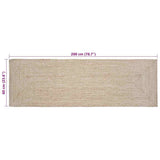 Area Rugs Natural and White 60 x 200 cm Jute 42010467