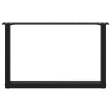 Coffee Table Legs U-Shaped 2 pcs Black 70x cm Steel 4013164