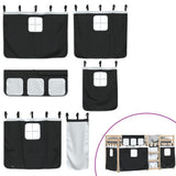 Bunk Bed without Mattress White&Black 90x190 cm Single Solid Wood Pine 3283937