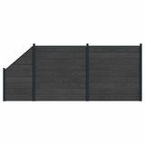 Fence Set 3 pcs 446 x 186 cm WPC and Aluminium Black 3429421