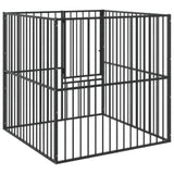 Dog Playpen 4 Panel Black Galvanised Steel 172210