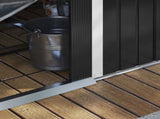 7.7 x 5.7ft Metal Garden Shed, Galvanised Outdoor Tool Storage House with Ventilation Slots and T3398P314205