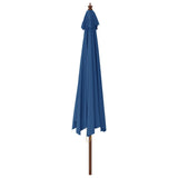 Garden Parasol with Wooden Pole Azure Blue 400x273 cm 363182