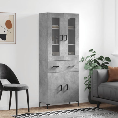 Highboard Concrete Grey 69.5x34x180 cm Engineered Wood 3198533