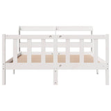 Bed Frame without Mattress White 140x200 cm Solid Wood Pine 3306581