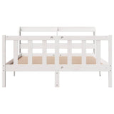 Bed Frame without Mattress White 120x190 cm Small Double Solid Wood Pine 3306569