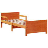 Bed Frame with Mattress Brown 80 x 200 cm Solid Pine Wood 3385960