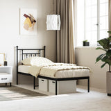 Bed Frame Black Powder-Coated Steel Small Single Bed Frame 353527
