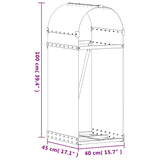 Log Holder Anthracite 40x45x100 cm Galvanised Steel 364557