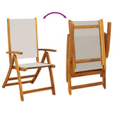 7 Piece Garden Dining Set Solid Wood Acacia and Textilene 3279287