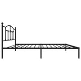 Metal Bed Frame without Mattress with Headboard Black 107x203cm 353435