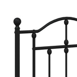 Metal Bed Frame without Mattress with Headboard Black 120x190cm 353436