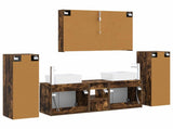 Bathroom Furniture Set 6 pcs Smoked Oak 3407171