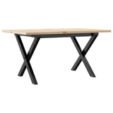 Coffee Table X-Frame 80x50x40 cm Solid Wood Pine and Steel 3282684