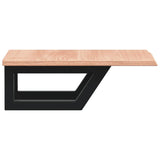 Basin Shelf Wall Mounted Steel and Solid Wood Oak 3302555