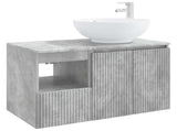 Bathroom Furniture Set 2 pcs Concrete Grey Engineered Wood 3404087