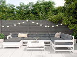 8 Piece Garden Sofa Set White Solid Wood Pine 3250581