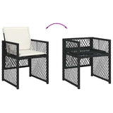13 Piece Garden Dining Set with Cushions Black Poly Rattan 3210771
