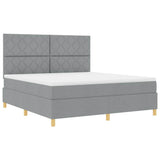 Box Spring Bed with Headboard Light grey 180 x 200 cm Fabric 3339714