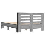 ZNTS Bed Frame without Mattress Grey Sonoma 135x190 cm Double 3280125