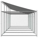 Dog Cage with Roof and Doors Grey 10x2x2 m Galvanised Steel 3209566