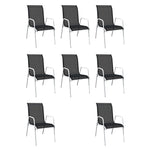 9 Piece Outdoor Dining Set Steel Black 43306
