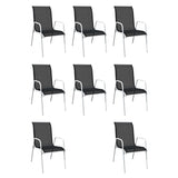 9 Piece Outdoor Dining Set Steel Black 43306