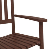 Rocking Chair with Foldable Table Brown Solid Wood Poplar 3281256
