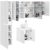 Bathroom Cabinet Set 5 pcs White Engineered Wood 3407303