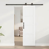 Sliding Door White and Black 61 x 198.5 cm Solid Pine Wood 3333325