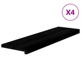 Stair Treads 4 pcs Brown Black 90x30x2 cm Solid Wood Oak 3283021