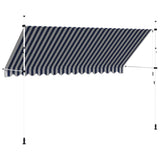 43224 Manual Retractable Awning 400 cm Blue and White Stripes