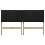 Upholstered Headboard Black 150 cm Solid Pine Wood 879391