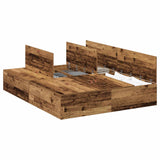Storage Bed Frame Old Wood 135 x 190 cm Engineered Wood 3335443