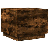Coffee Table with LED Lights Smoked Oak 50x50x40 cm 839872