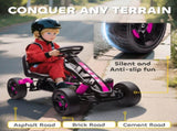 Pedal Go Kart for Kids Aged 3-6 Years, with Freewheel System, Brake, EVA Anti-Slip Wheels, Pink T3398P378925