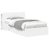 Bed Frame with Storage White 80 x 200 cm Engineered Wood 3433708