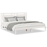 Extra Long Bed Frame without Mattress White 200x210 cm Solid Wood 3309194