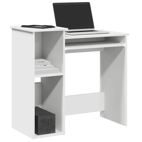 ZNTS Desk with Shelves White 84x40x78 cm Engineered Wood 860445