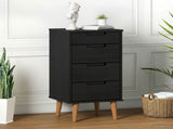 Chest of Drawers MOLDE Black 40 x 35 x 82 cm Solid Pine Wood 42020935