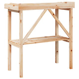 Plant Table with Shelf 78x38x82.5 cm Solid Wood Fir 156349