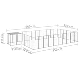 Dog Kennel Silver 19.36 m Steel 3082222