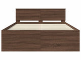 Bed Frame with Headboard Brown Oak 135 x 190 cm Engineered Wood 3408591
