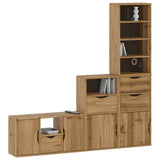4 Piece TV Units with Storage ODDA Solid Wood Pine 3365380