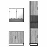 3 Piece Bathroom Furniture Set Grey Sonoma Engineered Wood 3301098
