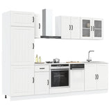8 Piece Kitchen Cabinet Set Lucca White Engineered Wood 3314801