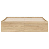 Bed Frame with Drawers without Mattress Sonoma Oak 140x190 cm 3207303