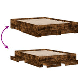Bed Frame with Drawers without Mattress Smoked Oak 120x190 cm Small Double 3280416
